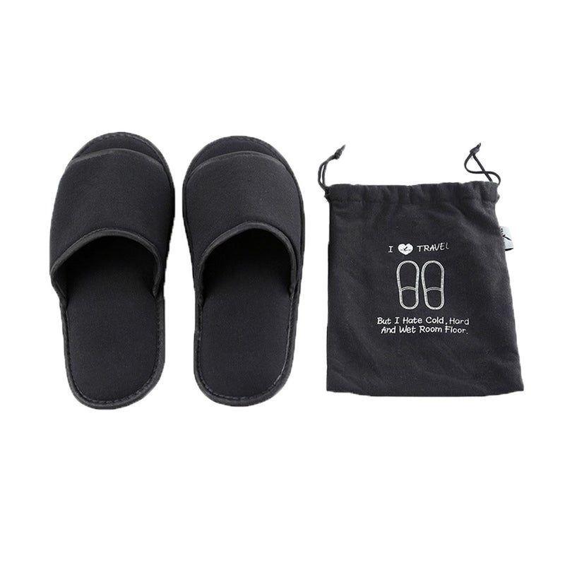 Comfysail Foldable Portable Slippers Washable Open Toe Towelling Slippers with Storage Bag for Spa Travel Hotel/Home Guest 34-43 - Image 1